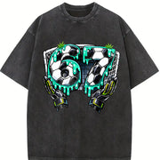 67 Soccer Vintage Washed T-Shirt in Black