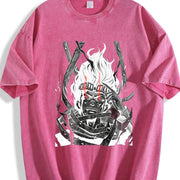 Shota Aizawa My Hero Academia Anime Manga vintage washed oversized T-shirt in Red