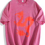 Dean Blunt Musician Fan Heavy vintage washed oversized T-shirt in Red