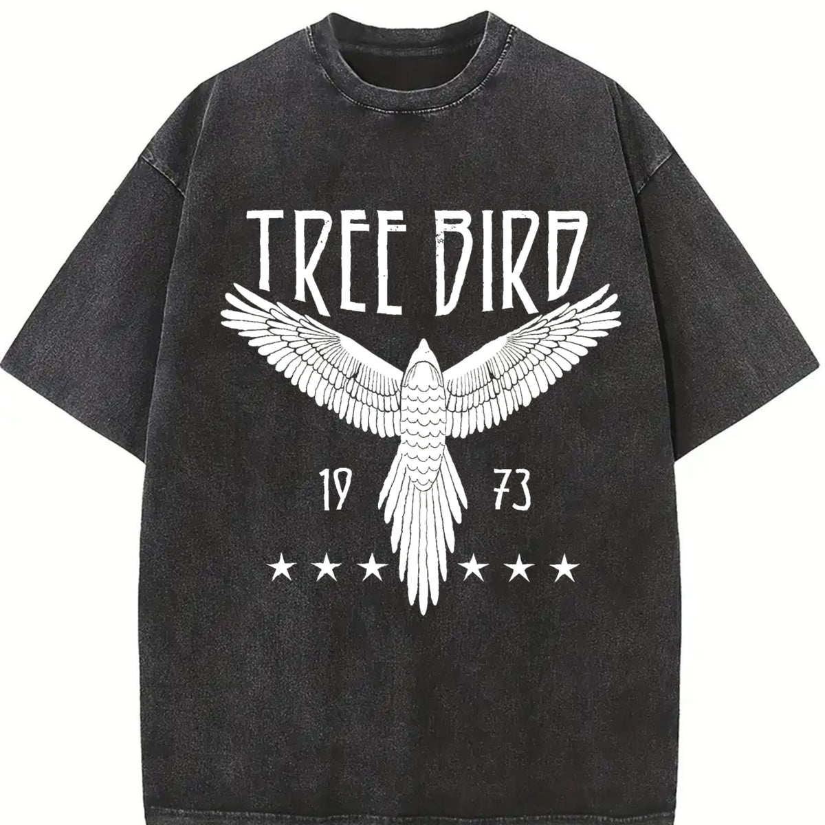 Free Bird Boho Vintage Washed T-Shirt in Black
