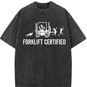 Forklift Certified Vintage Washed T-Shirt in Black