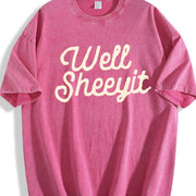 Well Sheeyit Retro Vintage Washed T-Shirt in Red