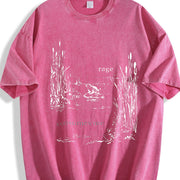 Field Frog Wax Retro Brand Vintage Washed T-Shirt in Red