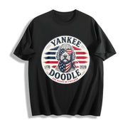 Patriotic Goldendoodle Cotton T-Shirt in Black