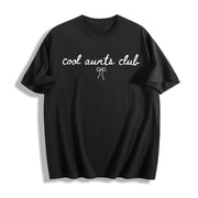 Aunts Club Coquette Bow Aunt Cotton T-Shirt in Black
