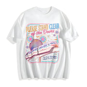 Please Stand Clear of the Doors Cotton T-Shirt in White