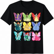 Cute Disney Princess Butterfly Cotton T-Shirt in Black