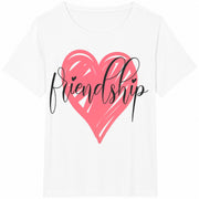 Friendship Heart Bestie Cotton T-Shirt in White