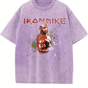 Iron Mike Old School Rock Band Retro Boxing Style Custom vintage washed oversized T-shirt in Purple