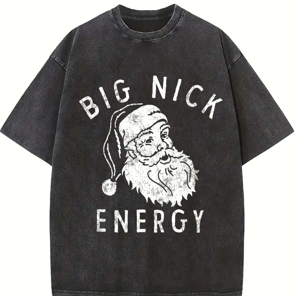 Big Nick Energy Santa Vintage Washed T-Shirt in Black