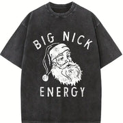 Big Nick Energy Santa Vintage Washed T-Shirt in Black