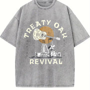 Treaty Oak Revival Guitar Vintage Washed T-Shirt in Gray
