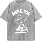 1 Pcs Heavy Adorable Vintage Washed T-Shirt in Gray