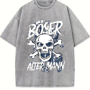 Grunge for Dad for Retro-revival Vintage Washed T-Shirt in Gray