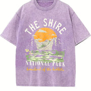 The Shire Lord of The Rings - National Park - Homeland of vintage washed oversized T-shirt in Purple