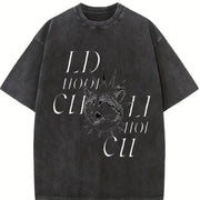 Punk Raccoon ® Retro Y2k Punker Raccoon Vintage Washed T-Shirt in Black