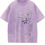 Sea Animals 90s Retro ® Y2k Ocean Vintage Washed T-Shirt in Purple