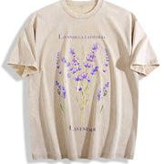 Lavender Retro 90s Vintage Washed T-Shirt in Beige