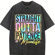 Outta Patience for Curvy Vintage Washed T-Shirt in Black