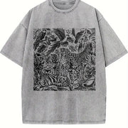 Retro 90s Rainforest Vintage Washed T-Shirt in Gray
