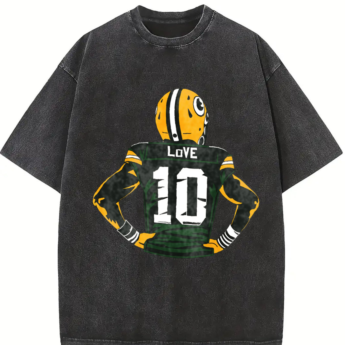 Roll with the Packers Vintage Washed T-Shirt in Black