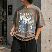 Nissan Skyline GT-R Vintage Washed T-Shirt in Brown