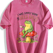I Was Simply Born to Dilly Dally Vintage Washed T-Shirt in Red
