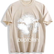 Premium Ibuprofen Cat Meme Vintage Washed T-Shirt in Beige