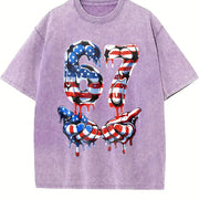 67 American Soccer Vintage Washed T-Shirt in Purple