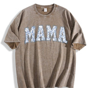 Mama with Toile Floral Vintage Washed T-Shirt in Brown