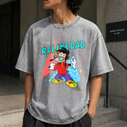 Rad Dad and Rad Like Dad Matching Vintage Washed T-Shirt in Gray