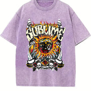 Sublime Sun Distressed Vintage Washed T-Shirt in Purple
