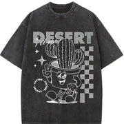 Retro Mascot Desert 90s Vintage Washed T-Shirt in Black