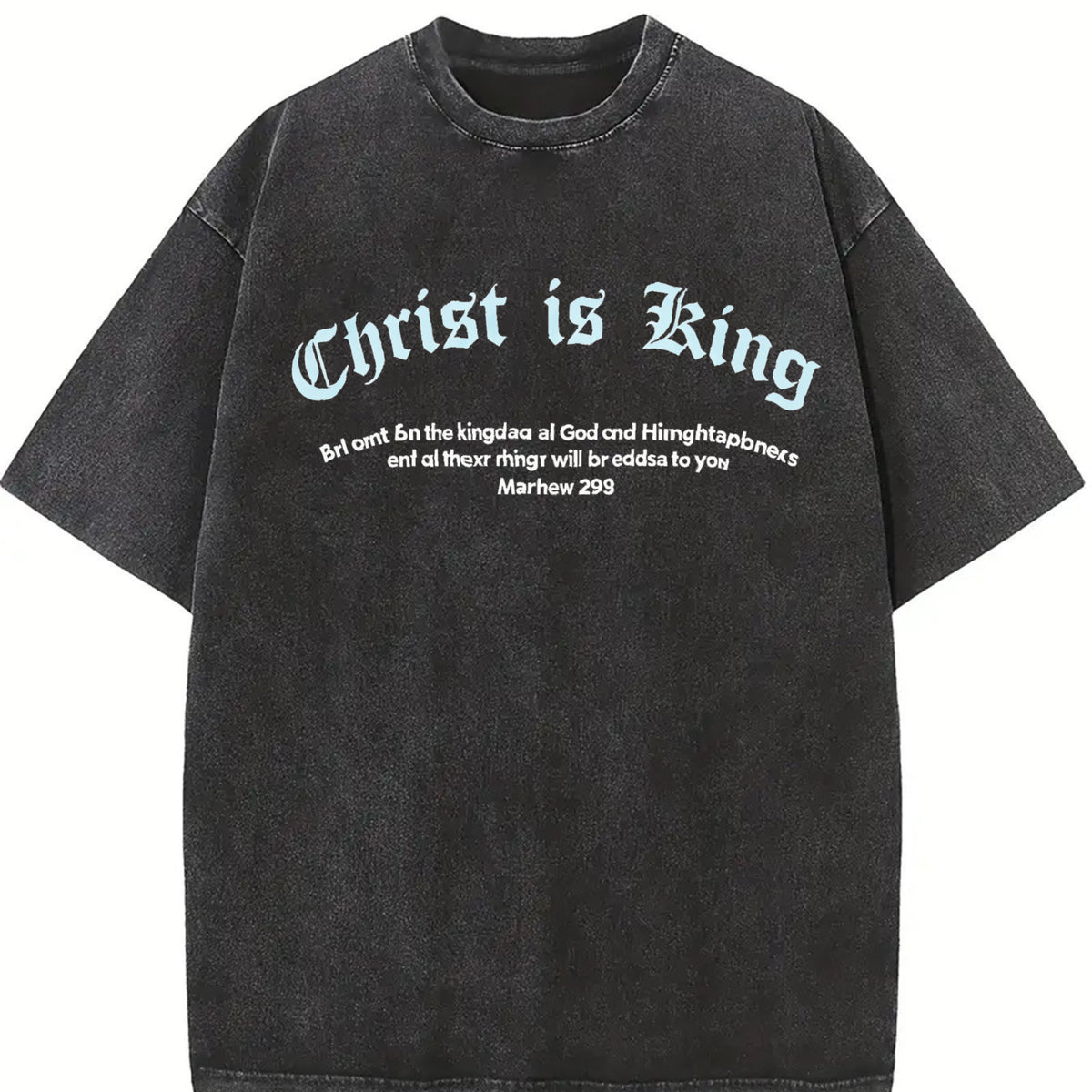 Sleeveless Tank Christ Is King Letter Distressed Vest Vintage Washed T-Shirt in Black