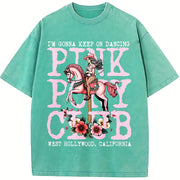 Pink Pony Club I'm Gonna Keep On Dancing vintage washed oversized T-shirt in Blue