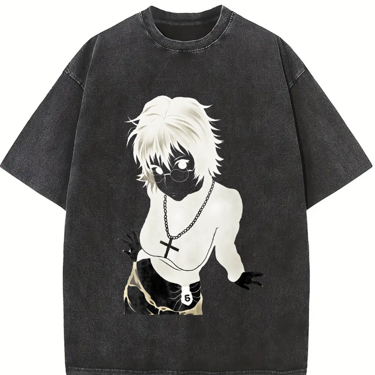 Hunter X Hunter Shizuku Murasaki Vintage Washed T-Shirt in Black