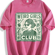 Weird Girls Club Quirky Vintage Washed T-Shirt in Red