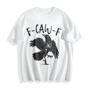 Crow F-caw-f Raven Cotton T-Shirt in White