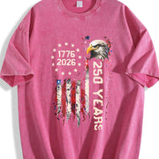 Retro Usa 250 250th Usa Flag Vintage Washed T-Shirt in Red