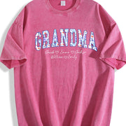 Personalized Grandma Vintage Washed T-Shirt in Red
