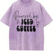 Powered by Iced Coffee Vintage Washed T-Shirt in Purple