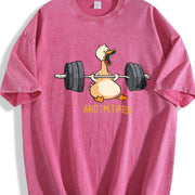 And I'm Tired Weightlifting Goose Vintage Washed T-Shirt in Red
