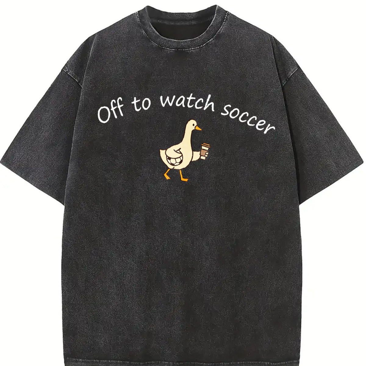 Off to Watch Soccer Goose vintage washed oversized T-shirt in Black