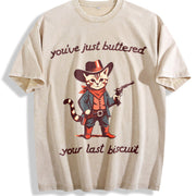 You've Just Buttered Your Last Biscuit Vintage Washed T-Shirt in Beige