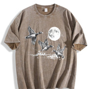 Duck 90s Retro Ducks Nature Moon ® Vintage Washed T-Shirt in Brown