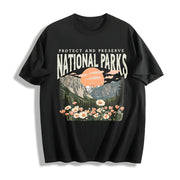 National Parks Nature Lover Cotton T-Shirt in Black