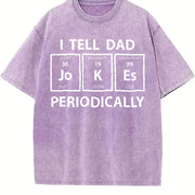 I Tell Dad Jokes Periodically Science Fathers Day Nerdy Vintage Washed T-Shirt in Purple