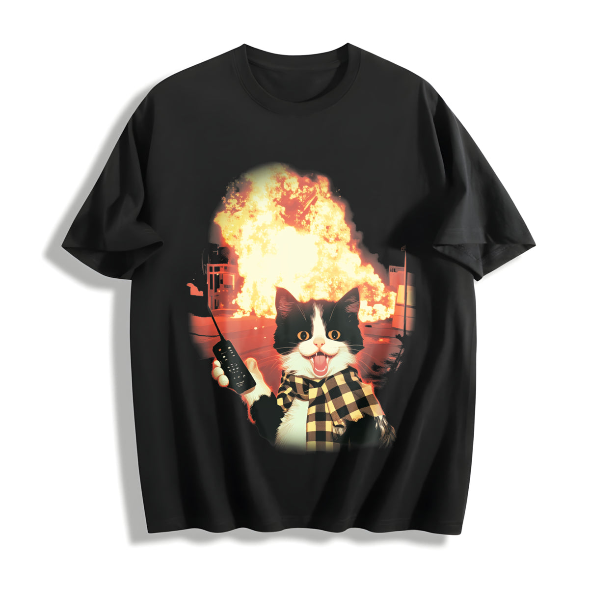 Cat & Cotton T-Shirt in Black