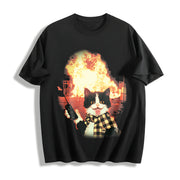 Cat & Cotton T-Shirt in Black