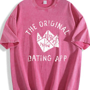 The Original Dating App Cootie Catcher Joke for Ladies Vintage Washed T-Shirt in Red